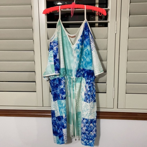 Cooper St patterned dress cold shoulder, size 10 - Picture 5 of 5